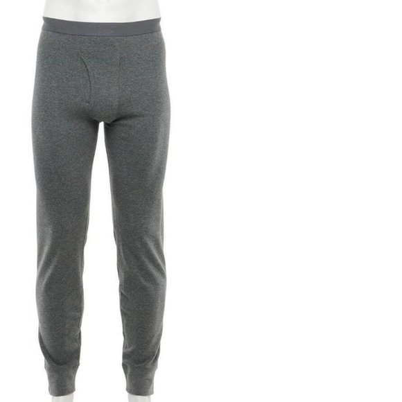 Mens Thermal Underwear Gray 2XLT Tall Croft & Barrow Elastic Waist Fly Winter - Picture 1 of 5